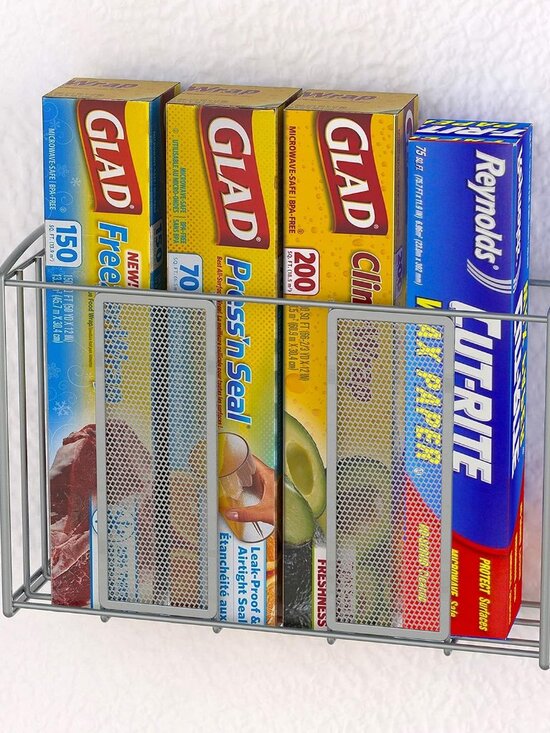 Over Cabinet Door Organizer, 12.5"Wx3.75"Dx18"H, Mesh Silver - Picture 5 of 8